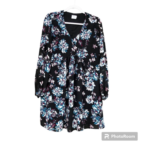 Time and Tru Dress Womens Floral Long Sleeve Sz. Small - Picture 1 of 9